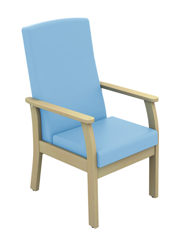 Sunflower Atlas Patient Mid Back Arm Chair - Anti Bac Vinyl Mid Blue