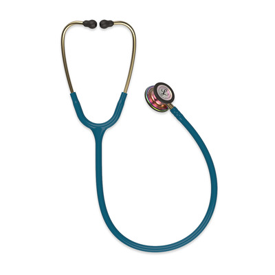 3M Littmann Classic III Monitoring Stethoscope Caribbean Blue with Rainbow Chestpiece