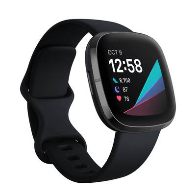 Fitbit Sense Smartwatch Carbon Strap and Graphite Case 1.58" screen