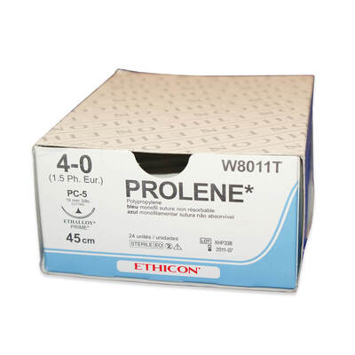 W8020T	PROLENE* Suture	26mm	45cm	blue	4-0  1.5	3/8 circle Conventional Cutting Needle		x24	D/T
