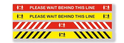 Keep Behind the Line Sign 1200mm x 85mm 1200mm x 85mm x5