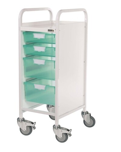 Sunflower Vista 30 Trolley, 2 Single and 2 Double Trays - Green Trays