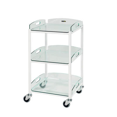 Sunflower Small Dressing Trolley with 3 Glass Effect Shelves Sunflower Small Dressing Trolley with 3 Glass Effect Shelves