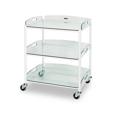 Sunflower Medium Dressing Trolley with 3 Glass Effect Shelves Sunflower Medium Dressing Trolley with 3 Glass Effect Shelves