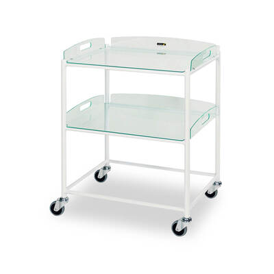 Sunflower Medium Dressing Trolley with 2 Glass Effect Trays Sunflower Medium Dressing Trolley with 2 Glass Effect Trays