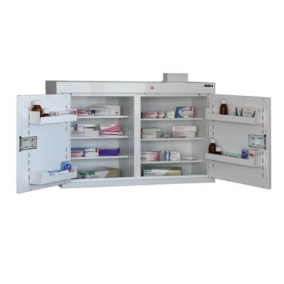 Sunflower Medicine Cabinet with 6 Shelves, 5 Door Trays and 2 Doors  60 x 110 x 30cm