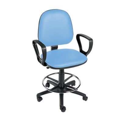 Sunflower Operators Chair with Arms and Foot Ring - Cool Blue Cool Blue
