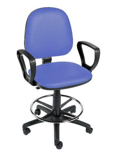 Sunflower Operators Chair with Arms and Foot Ring Mid Blue