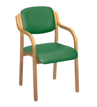 Sunflower Aurora Visitor Chair with Arms - Anti Bac Green