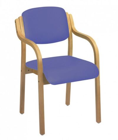 Sunflower Aurora Visitor Chair with Arms - Anti Bac Mid Blue