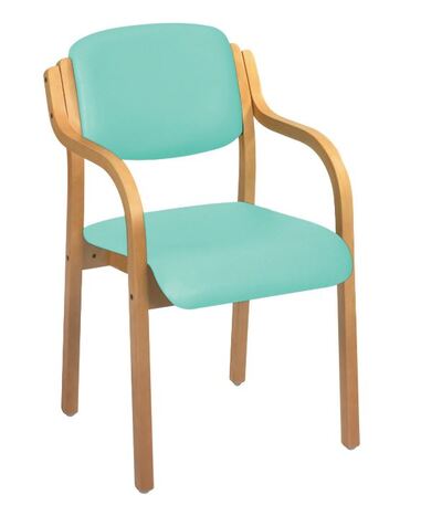Sunflower Aurora Visitor Chair with Arms - Anti Bac Mint
