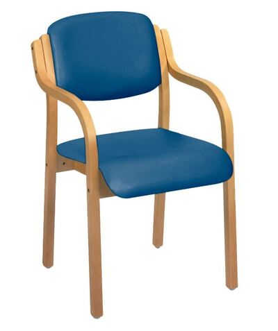 Sunflower Aurora Visitor Chair with Arms - Anti Bac Navy