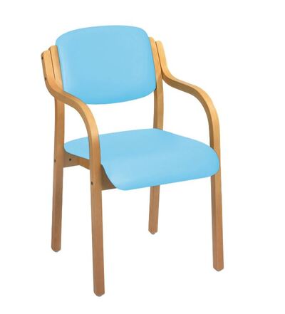 Sunflower Aurora Visitor Chair with Arms - Anti Bac Sky Blue