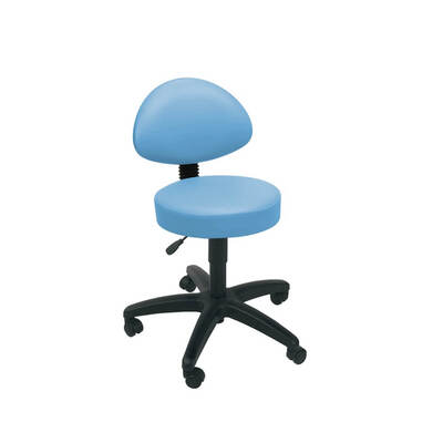 Sunflower Gas Lift Stool with Back Rest - Mid Blue