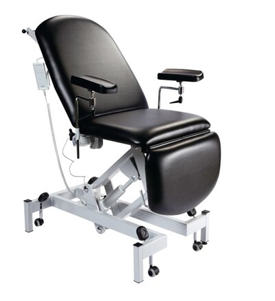 Sunflower Fusion Phlebotomy Chair with Electric Back and Foot Section Black