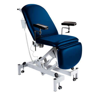 Sunflower Fusion Phlebotomy Chair with Electric Back and Foot Section Navy