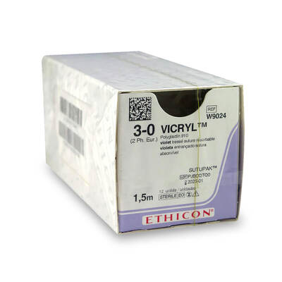 COATED VICRYL SUTURE 3-0 (X12)