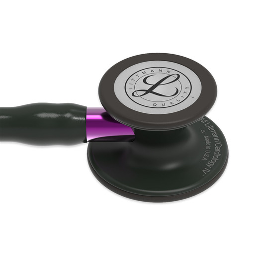 Littman Cardiology IV Stethoscope Black Tube and Black Chestpiece with Violet Stem