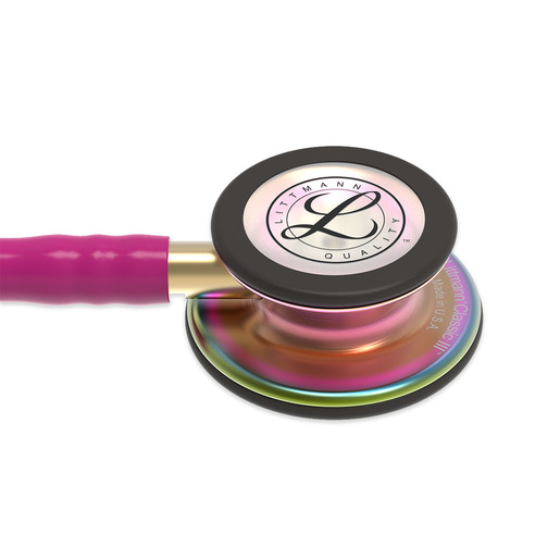 3M Littmann Classic III Monitoring Stethoscope Raspberry with Rainbow Chestpiece