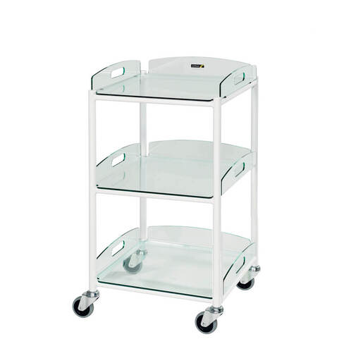 Sunflower Small Dressing Trolley with 3 Glass Effect Shelves