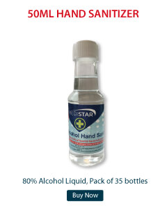 Medistar 50ml Hand Sanitiser 80% Alcohol Liquid x35