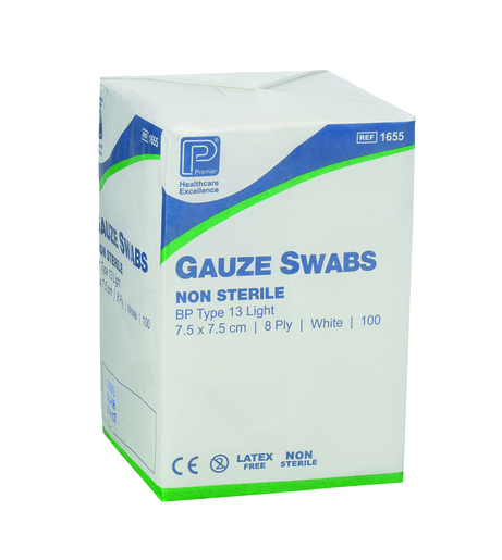 Cotton Gauze Swab 7.5cm x 7.5cm 8 pl