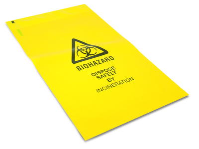 Yellow Clinical Waste Bags 90L - 20 x 71 x 99cm- x25