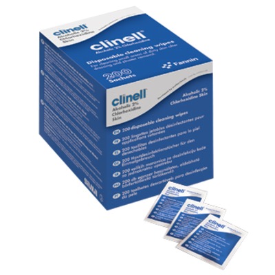 Clinell 2% Chlorhexidine in 70% Alcohol Skin Wipes x 200