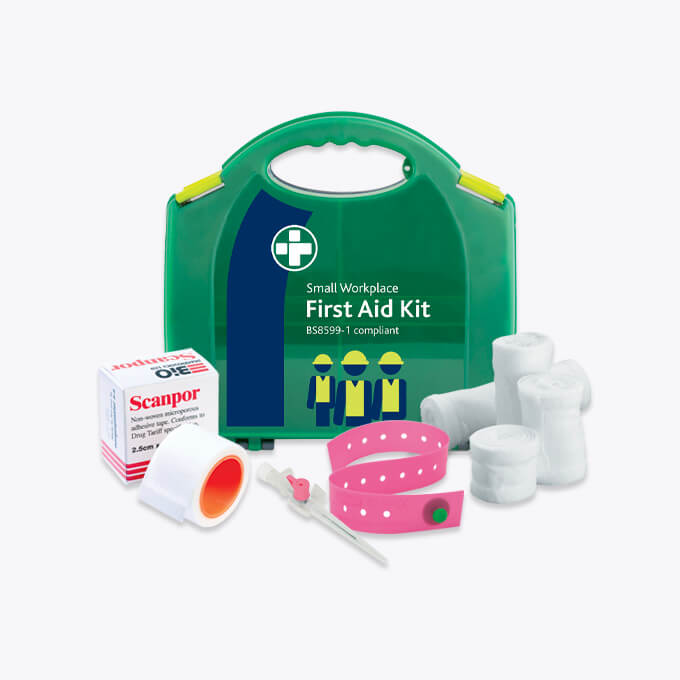 First aid kit containing dressing packs, swabs and bandages, cotton wool - Williams Medical Supplies First aid kit containing dressing packs, swabs and bandages, cotton wool - Williams Medical Supplies